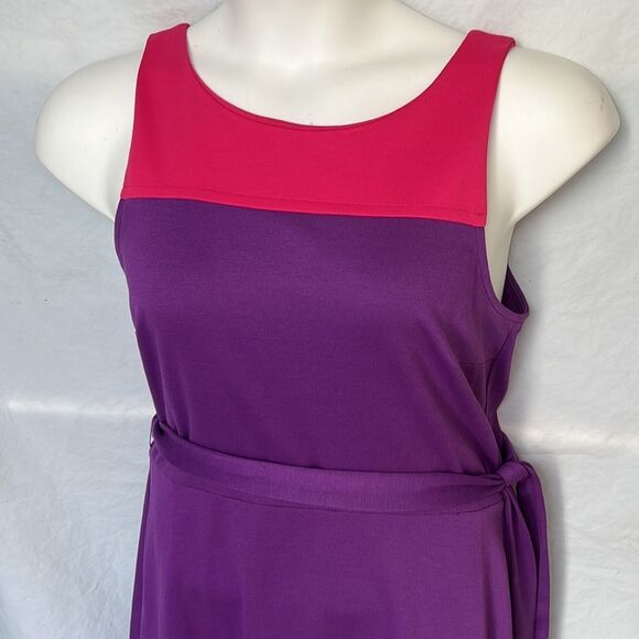 ELLE sleeveless color block knee dress size 12 EXCELLENT - Picture 4 of 10